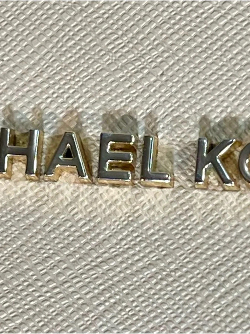 Michael Kors Beige Saffiano Leather Satchel with MK Charm
